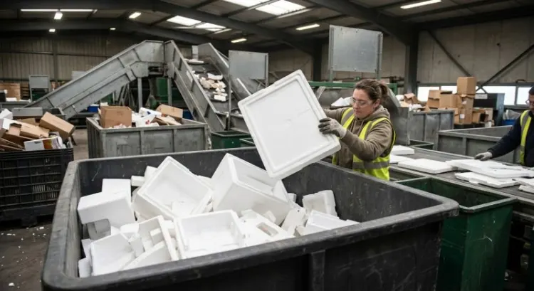 Recyclage des emballages isothermes : polystyrène, carton et bac jaune